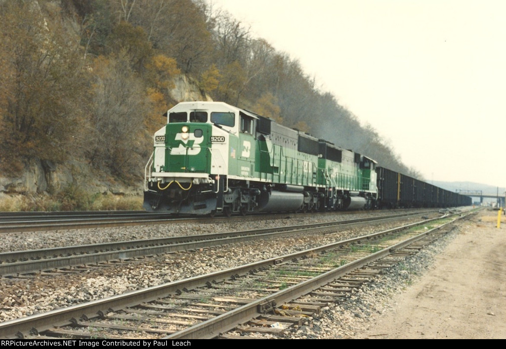 Empty coal train rolls west